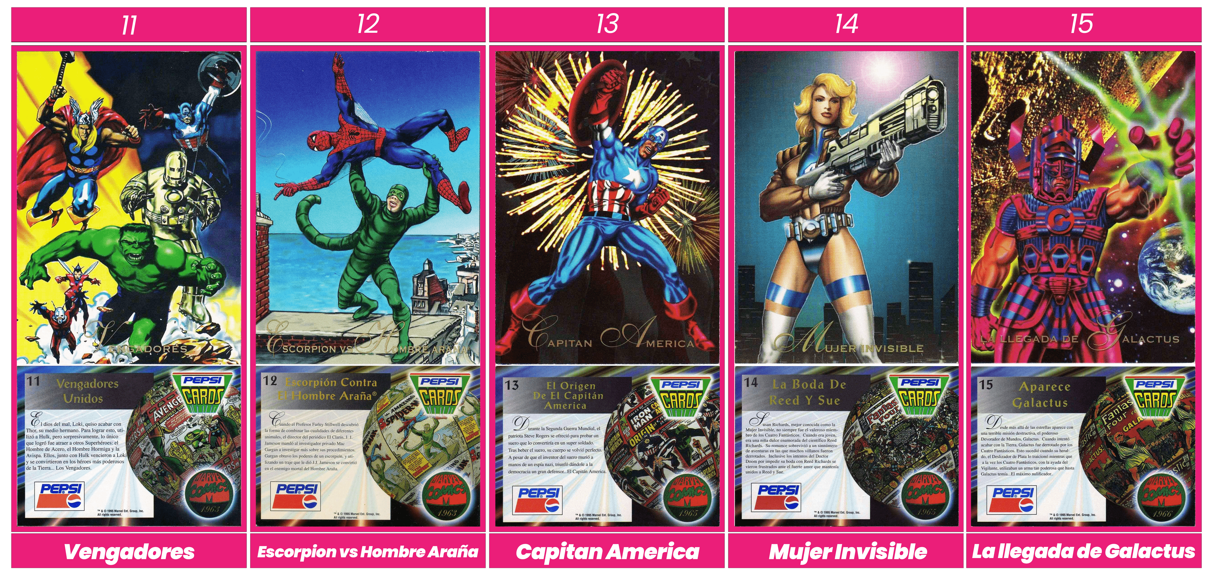 pepsicards marvel 1995 11-15