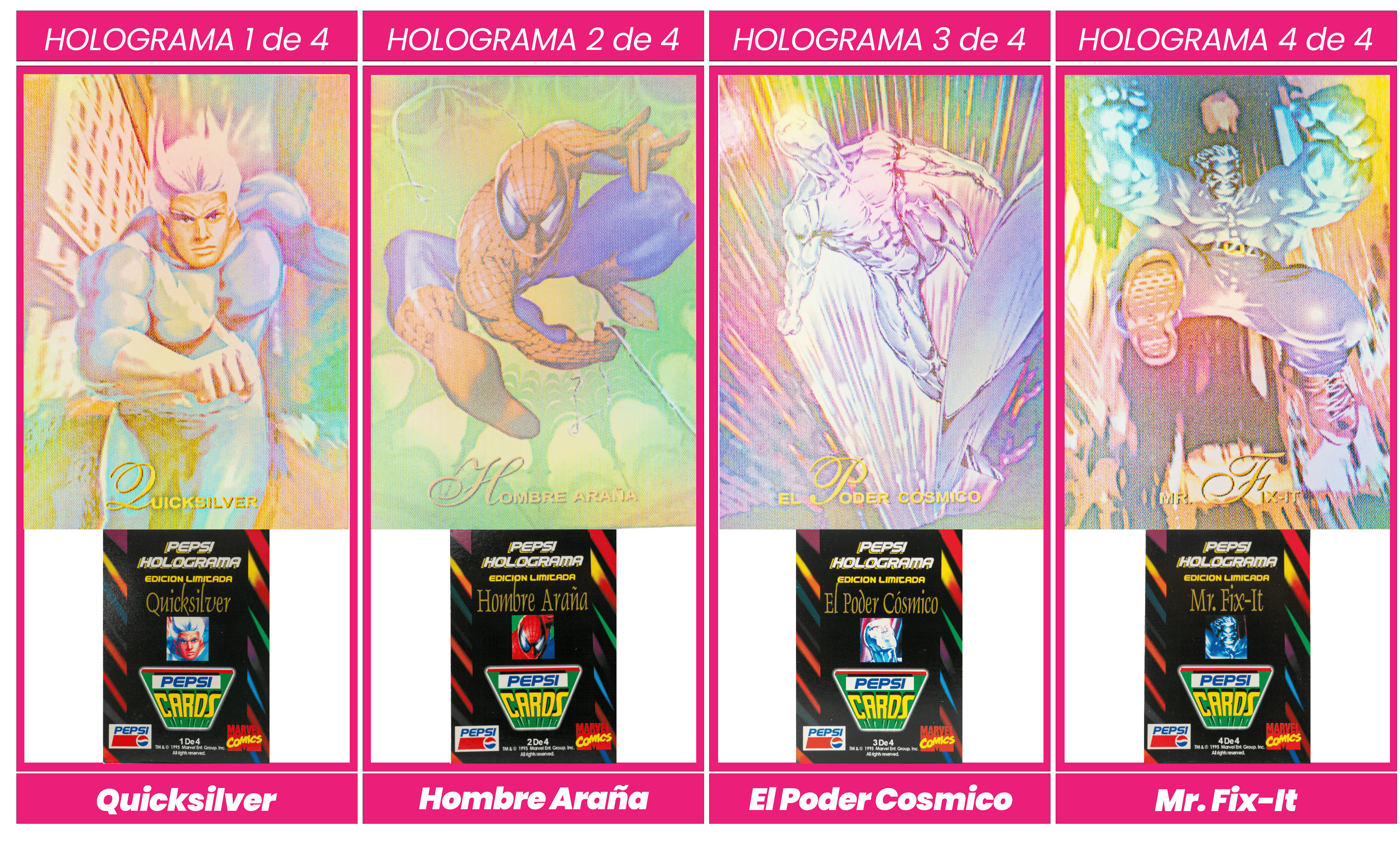 hologramas pepsicards mervel 1995